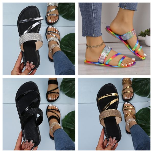designer sandals women slippers fashion rhinestones outdoor summer breathable rhinestones casual cool shoes non-slip slides gold rainbow GAI, Silver
designer sandals women slippers fashion rhinestones outdoor summer breathable rhinestones casual cool shoes non-slip slides gold rainbow GAI, Silver