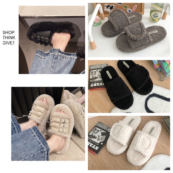 Slippers Indoor For Women Chunky Platform Warm Plush Gingham Female Thick Sole Slides Solid Home Couples Shoes, Black 
Slippers Indoor For Women Chunky Platform Warm Plush Gingham Female Thick Sole Slides Solid Home Couples Shoes, Black