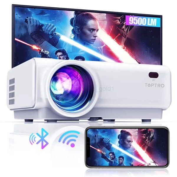 TOPTRO TR21 Mini Projector 9500Lumens WiFi Bluetooth Projector Support 1080P Home Video Projector Portable Movie ProjectorM240729