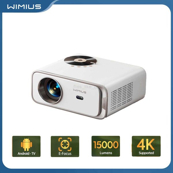 Wimius Projector Native 1080P 500ANSI Android 9.0 Projectors WiFi 6 and 4P Keystone Portable Projector For Home TheaterM240729