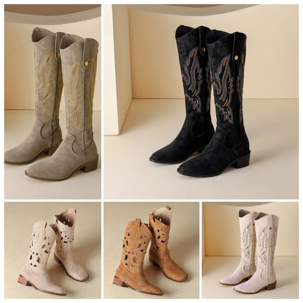 Embroidery long over knee boots square head hollow boots female chunky heel show models cowboy boots retro ethnic style elastic knight boots and western boots, Grey
Embroidery long over knee boots square head hollow boots female chunky heel show models cowboy boots retro ethnic style elastic knight boots and western boots, Grey