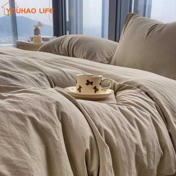 Washed Cotton Bedding SetBed Sheet en Feel Super Soft Comfortable 4-Piece Duvet Cover Set Durable and Easy Care Y240730, Gray
Washed Cotton Bedding SetBed Sheet en Feel Super Soft Comfortable 4-Piece Duvet Cover Set Durable and Easy Care Y240730, Gray
