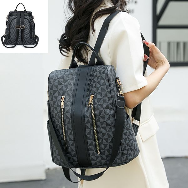 Women crossbody bag comfortable and light double zipper travel leisure backpack college style stitching leather student backpack retro commuter check handbag, Brown
Women crossbody bag comfortable and light double zipper travel leisure backpack college style stitching leather student backpack retro commuter check handbag, Brown