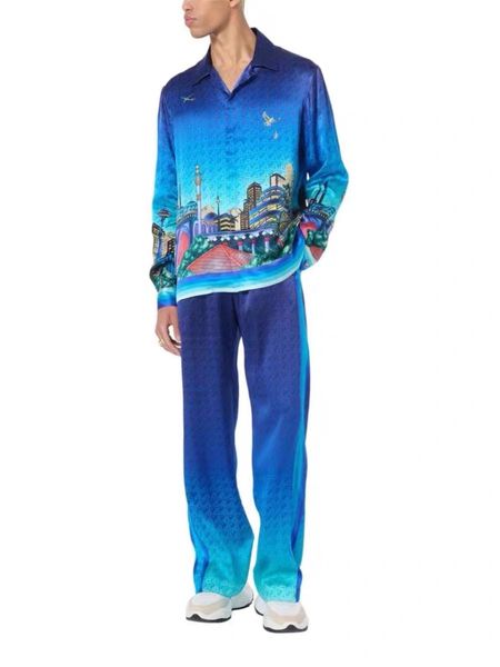 24ss High Quality Men New Trendy Designer Silk Casual Shirt Patter Print Lapel Single-Breasted Hawaii Beach Shirt Top Loose Versatile Casual Silk Straight Pants Suit, Leopard print
24ss High Quality Men New Trendy Designer Silk Casual Shirt Patter Print Lapel Single-Breasted Hawaii Beach Shirt Top Loose Versatile Casual Silk Straight Pants Suit, Leopard print