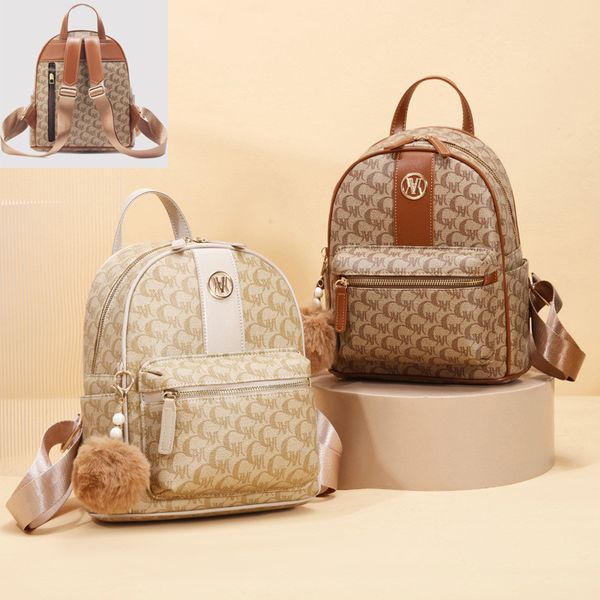 Fashion womens shoulder bag college style padded leather leisure student backpack classic letter printed handbag cute plush ball pendant women's backpack, Brown
Fashion womens shoulder bag college style padded leather leisure student backpack classic letter printed handbag cute plush ball pendant women's backpack, Brown