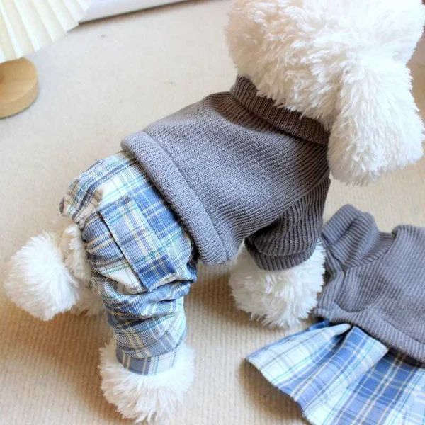 Couple Dog Clothes Jumpsuit Dress Winter Pet Clothing Boy Girl Dog Costume Apparel Puppy Skirt Pants Yorkie Pomeranian ApparelXJ240731