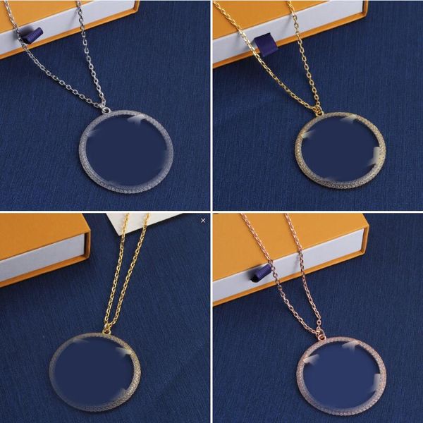 Pendant Necklace Luxury Brand Designer Crystal Big Circle Letters Charm Necklace For Woman 18K Gold Silver Plated Stainless Steel Chain Choker Fashion Jewelry
Pendant Necklace Luxury Brand Designer Crystal Big Circle Letters Charm Necklace For Woman 18K Gold Silver Plated Stainless Steel Chain Choker Fashion Jewelry