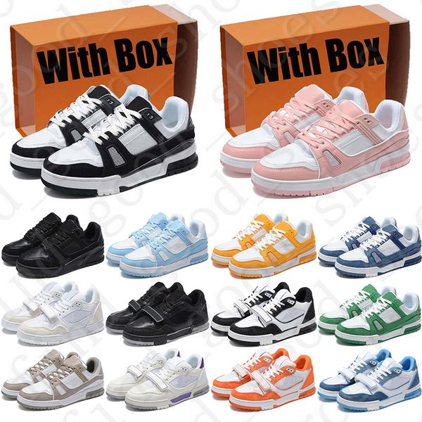 

With Box Designer shoes Trainer Sneaker Low for luxury men women Black pink yellow mens womens sky blue Yellow green trainers sneakers runners casual shoes, #12 39-45