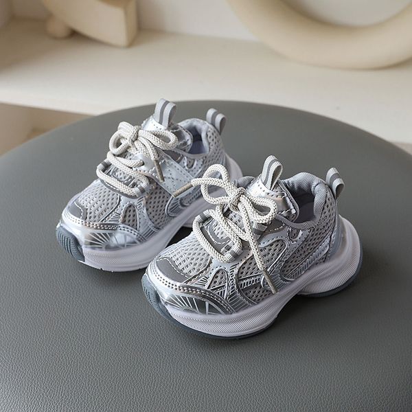 New childrens casual sports shoes boys sports shoes grid breathable girls school shoes childrens sports shoes 240912