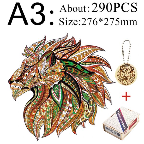 Wooden Animal Jigsaw Puzzles For Adults Kids Brightly Colored Elephant Disc Eagle Intellectual Toy Popular Family Board Game
