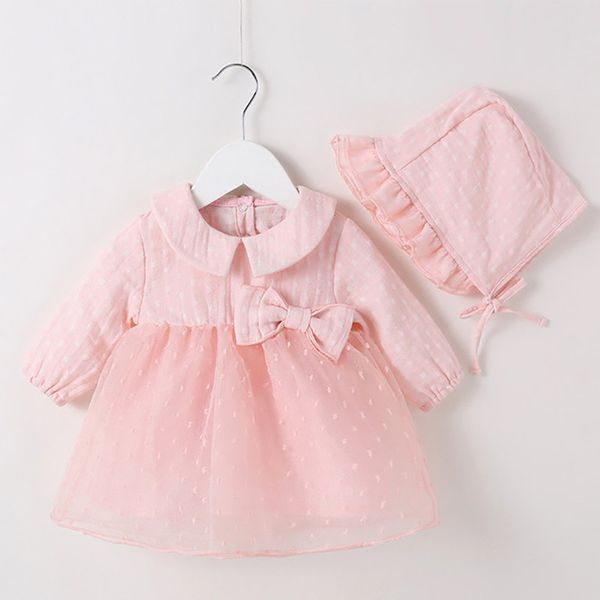 

1 Year Old Dress Princess Dress Girls Autumn Clothes Baby Skirt Cotton Linen Girl Treasure Children's Clothes Baby Girl Dress, Pink