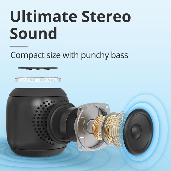 Tronsmart T7 Mini Portable Speaker with TWS, Bluetooth 5.3, Balanced Bass, IPX7 Waterproof for All Phone, Outdoor