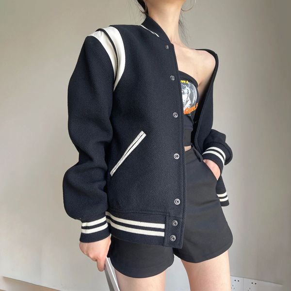 classic wool women lady unisex jacket lovers wool short designer ysls casual baseball jacket wholesale OEM/ODM L3027, Black
classic wool women lady unisex jacket lovers wool short designer ysls casual baseball jacket wholesale OEM/ODM L3027, Black