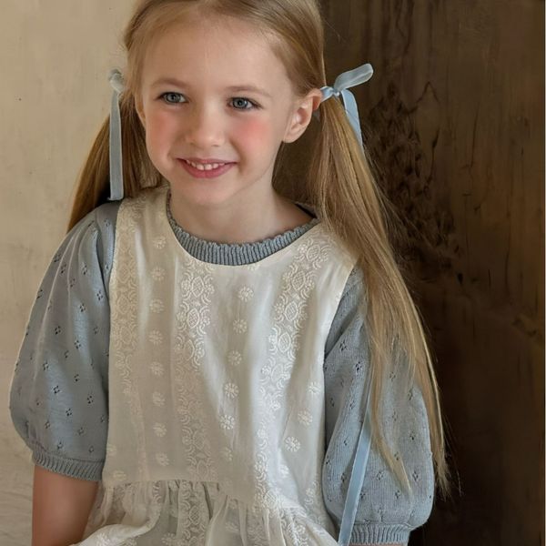 Spring/summer New Girls Embroidered Layered Vest Skirt Retro Vest Dress for Kids, Blue
Spring/summer New Girls Embroidered Layered Vest Skirt Retro Vest Dress for Kids, Blue