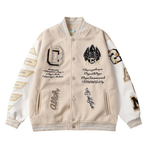 American Designer Mes Jacket Baseball Leather Sleeve Women Men Single Breasted Varsity Wool Coat Towel Embroidery, Multi
American Designer Mes Jacket Baseball Leather Sleeve Women Men Single Breasted Varsity Wool Coat Towel Embroidery, Multi