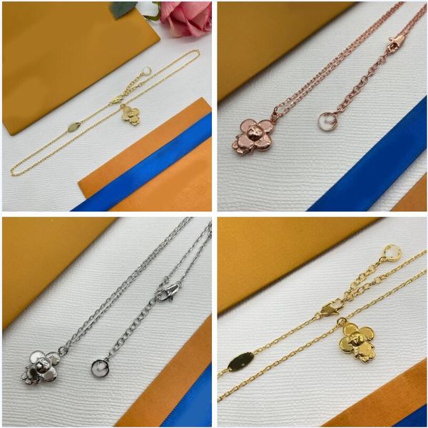 Cute Pendant Necklace Luxury Brand Designer Flower Letters Charm Woman Mens Necklace Silver Gold Plated Stainless Steel Chain Choker Fashion Wedding Jewelry Gift 
Cute Pendant Necklace Luxury Brand Designer Flower Letters Charm Woman Mens Necklace Silver Gold Plated Stainless Steel Chain Choker Fashion Wedding Jewelry Gift