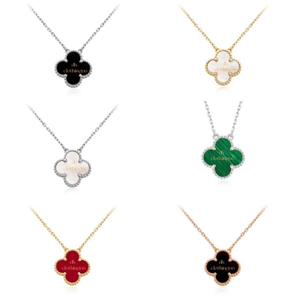 

Four-leaf Clover Necklace Pendant Classic Mother of Pearl personality fashion Lucky stainless steel plated women girls Valentines Day engagement jewelry gift