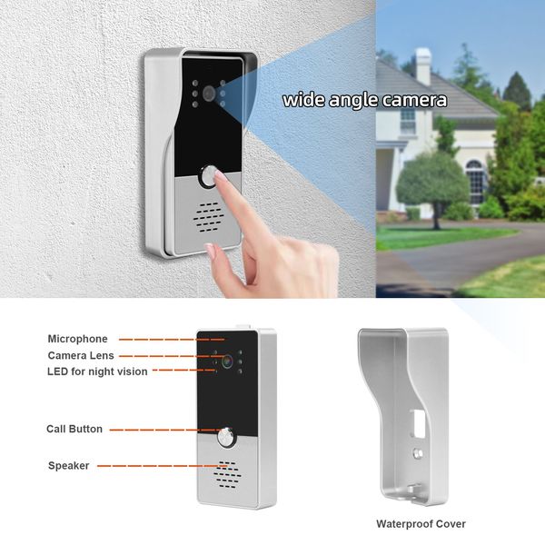 hayway 4wired video door phone 1200tvl outdoor camera waterproof wide view doorbell for home video intercom system