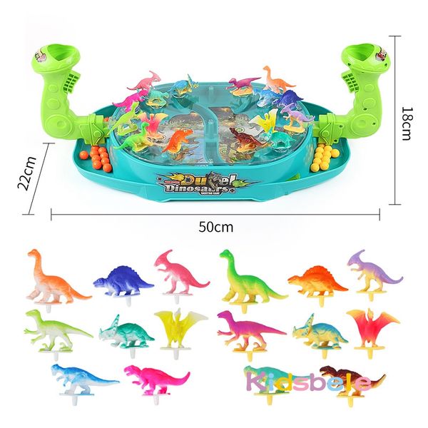 Children Catapult Marble Toy Dinosaur Battle Board Play Parent-child Double Game Machine Educational 2-player Battle Table Games