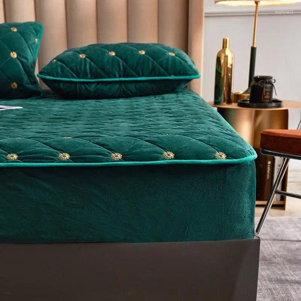 Embroidery Coral Fleece Quilted Bedding Sets - Soft Pad Cover Mattress Protector Sheet, Mint
Embroidery Coral Fleece Quilted Bedding Sets - Soft Pad Cover Mattress Protector Sheet, Mint
