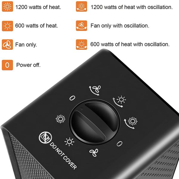 atwfs electric heater for room 220v 600w1200w ptc heating hand foot warm household vertical shaking head fan heater