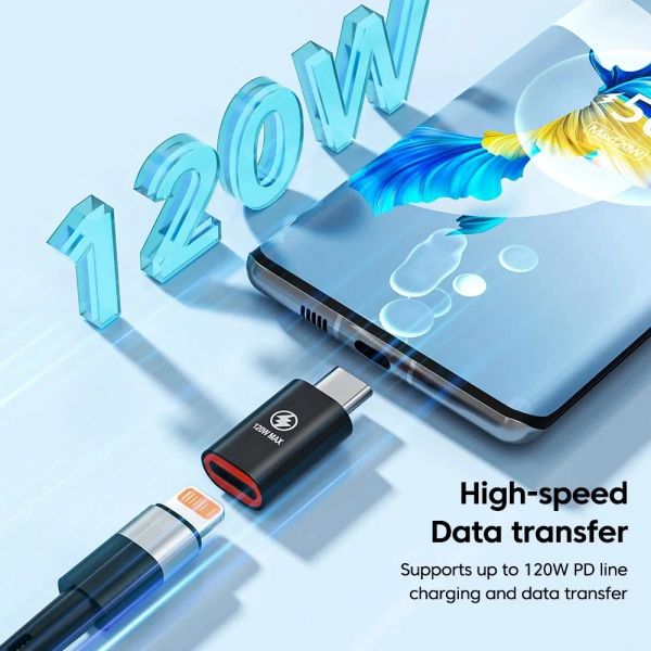 USB C To Lightniing OTG Adapter PD120W Fast Charging IOS Female To Type C Male Converter For iPhone Samsung Xiaomi POCO Huawei