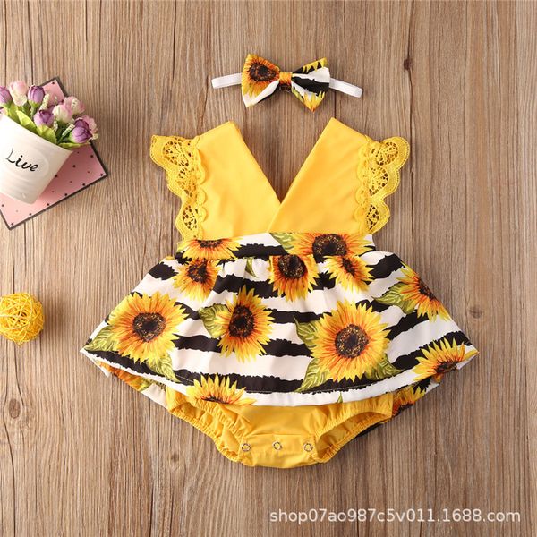 Spring summer printed jumpsuit infants and young children, two-piece set for girls, princess dress, Yellow
Spring summer printed jumpsuit infants and young children, two-piece set for girls, princess dress, Yellow