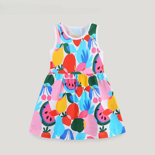 Summer Knitted Cotton Skirt Girl Vest Dress Round Neck Cartoon Printed Princess Dress, Blue
Summer Knitted Cotton Skirt Girl Vest Dress Round Neck Cartoon Printed Princess Dress, Blue