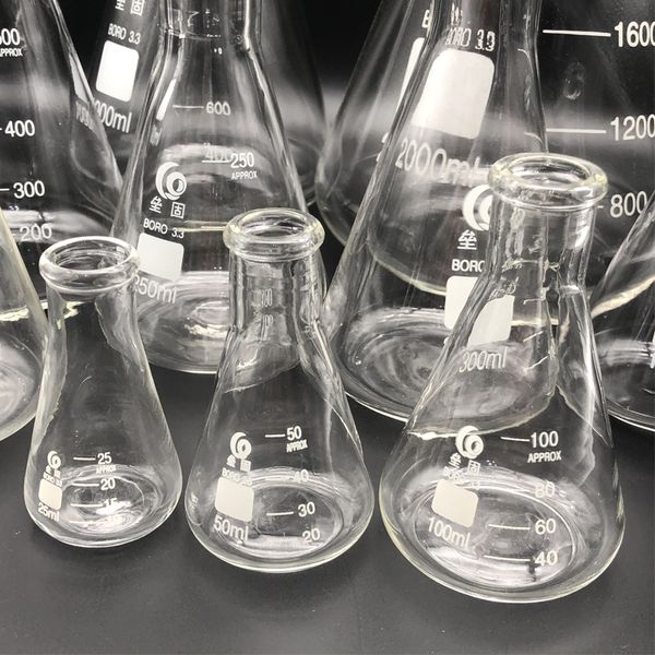 Thicken Glass Erlenmeyer Flask Laboratory Conical Flask Borosilicate 3.3 High Temperature Resistance Measuring Glass