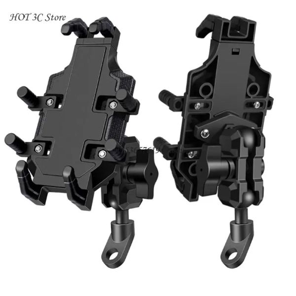 Durable Metal and Plastic Mobile phone Clamp Phone Mount Stand Handlebar /Rearview Mirror Mounts Shock Absorbing