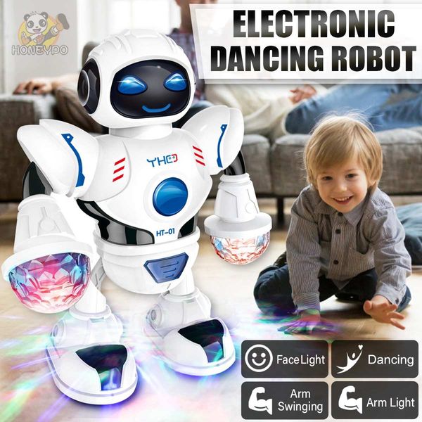 Dancing Robot Electric Pet Shining Musical Robot Walking Toy Educational Interactive Toys Kids' Birthday Gifts 6-36 Months Toys