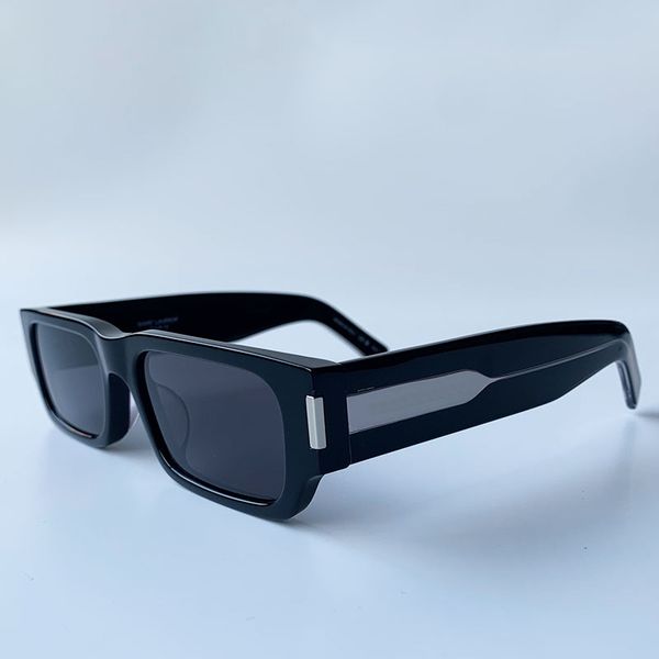 Fashionable black lens narrow frame rectangular sunglasses SL660 retro board full frame sunglasses for Men Women designer trendy rectangular frame glasses