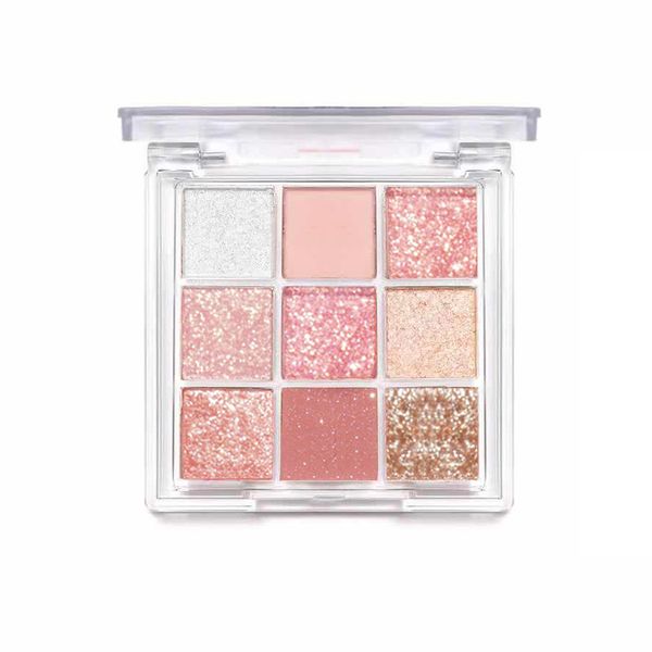 110pcs makeup nine color eye shadow plate long lasting 9 colors eyes makeup makeup tool transparent acrylic shimmer eyeshadow
