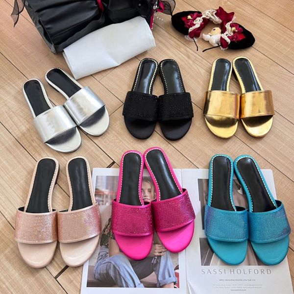 

Tom Women Slippers Slides TF Sandals Buckle Summer Casual Flat Shoes Sandals Popular Womens Slipper Sandal Slider Top High Quality Rose Pink Triple Black Shoe, Color#1