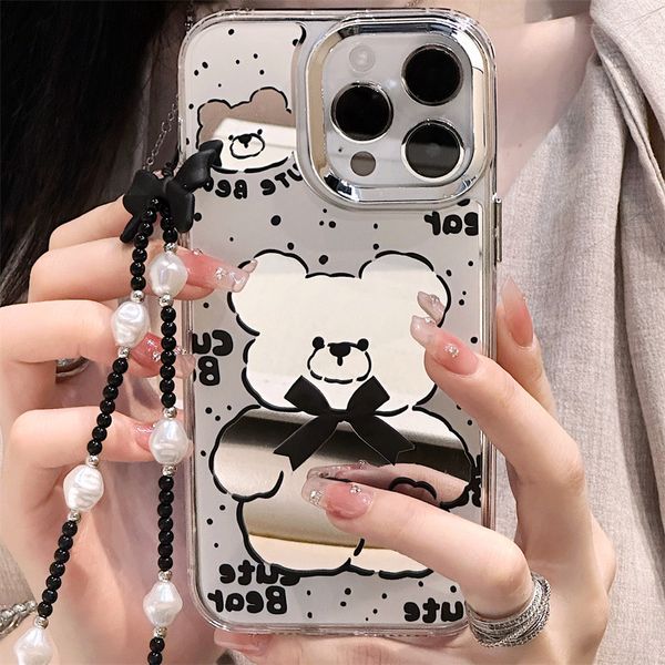Women Fashion Luxury Personality Cute Glitter Bear Mirror Designer Case For iPhone 16 15 14 13 12 11 X/XS Pro Max XR With HandChain Phone Cover, Silver
Women Fashion Luxury Personality Cute Glitter Bear Mirror Designer Case For iPhone 16 15 14 13 12 11 X/XS Pro Max XR With HandChain Phone Cover, Silver