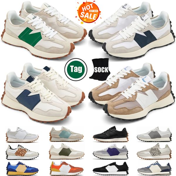

Designer new 327 Running shoes for mens womens Sea Salt vintage beige brown suede leopard print black white orange men trainers sneakers size 36-45, #5