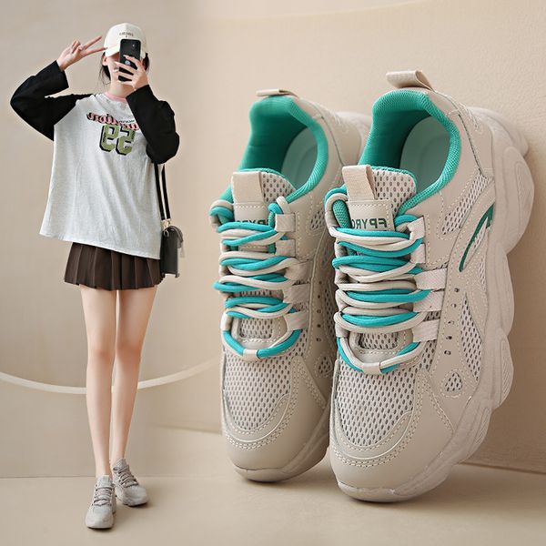 ins Korean version of the mesh low-top pops shoes female 202 autumn new breathable student sports heightening leisure, Green
ins Korean version of the mesh low-top pops shoes female 202 autumn new breathable student sports heightening leisure, Green