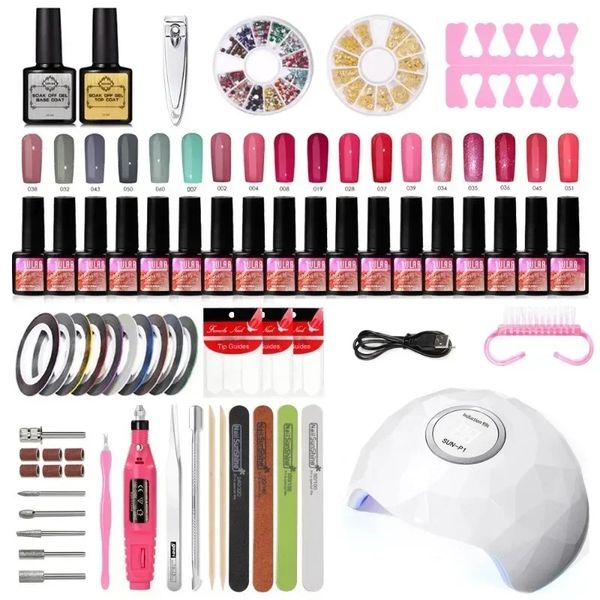 Manicure With 36W Drying Lamp UV 20 Colors Gel Polish Set Semi Permanent Varnish Nail Art Tools Kit
Manicure With 36W Drying Lamp UV 20 Colors Gel Polish Set Semi Permanent Varnish Nail Art Tools Kit