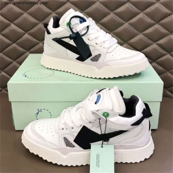 Men Mid-Top shoes OUT OF OFFICE with Black Arrows on Both Sides Rubber Sole White Lace-Up Strap Designer Mens Womens Fashion Trend, 1_color
Men Mid-Top shoes OUT OF OFFICE with Black Arrows on Both Sides Rubber Sole White Lace-Up Strap Designer Mens Womens Fashion Trend, 1_color