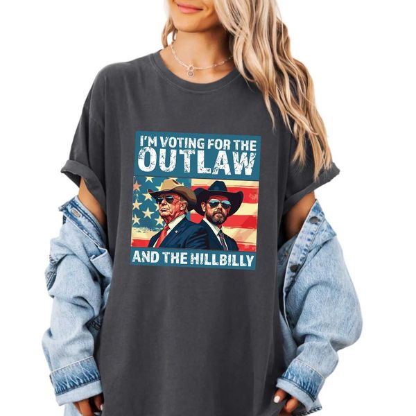 Riding with the Outlaw and the Hillbill Trump Shirt 2024 Election Politics Trump Supporters T-shirt 100% Cotton Unisex X241107