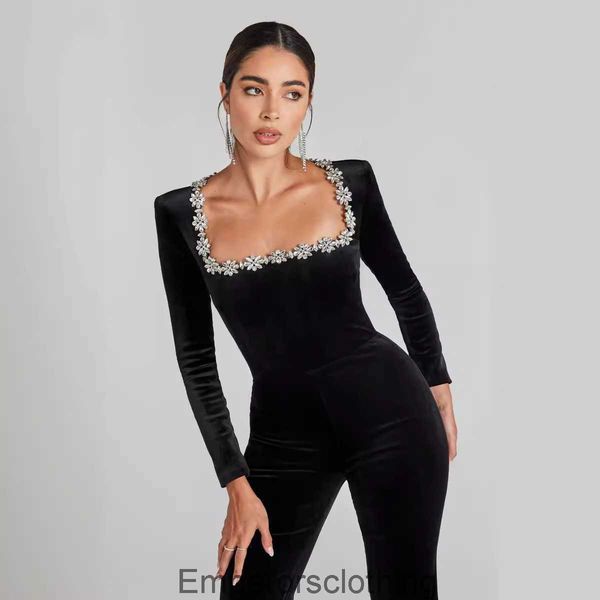 2024 New Fashion Sexy High Waist Slim Fit Solid Color jumpsuit with Diamond Hollow, Black (bandage)
2024 New Fashion Sexy High Waist Slim Fit Solid Color jumpsuit with Diamond Hollow, Black (bandage)