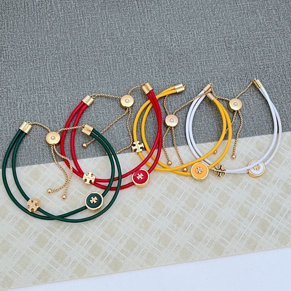 Luxury TB Brand Letters Designer Bracelets 18k Gold Plated Geometry Red White Yellow Green Double Layer Adjustable Rope Bracelet Bangle Jewelry for Women
Luxury TB Brand Letters Designer Bracelets 18k Gold Plated Geometry Red White Yellow Green Double Layer Adjustable Rope Bracelet Bangle Jewelry for Women
