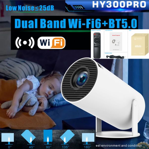 

Projector PRO 4K Android 11.0 Mini BT5.0 Portable 160ansi Home Theater 1GB 8GB Movie Dual Wifi6 Vs KP2 KP1 HY300 PLUS