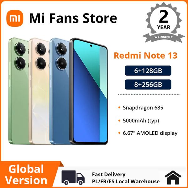 Global Version Xiaomi Redmi Note 13 4G Smartphone Snapdragon 685 6.67 AMOLED Display 120Hz 108MP Camera 33W Fast Charging
Global Version Xiaomi Redmi Note 13 4G Smartphone Snapdragon 685 6.67 AMOLED Display 120Hz 108MP Camera 33W Fast Charging