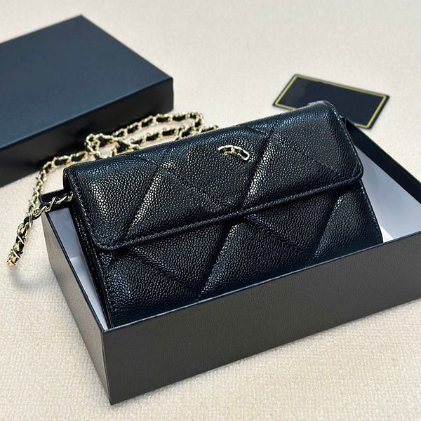 Womens Designer Long Quilted Wallet Bags With Gold Metal Hardware Matelasse Chain Classic Flap Diamond Lattice Caviar Leather Card Holder Purse 19x10CM, Black
Womens Designer Long Quilted Wallet Bags With Gold Metal Hardware Matelasse Chain Classic Flap Diamond Lattice Caviar Leather Card Holder Purse 19x10CM, Black