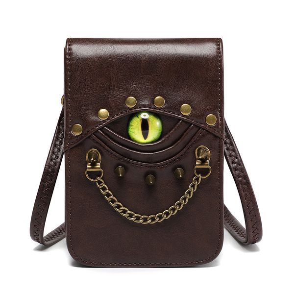 Wholesale men shoulder bag 3 colors niche design vertical retro mobile phone bag street trend rivet punk purse personalized eyes embellished fashion wallet 224#, Coffee
Wholesale men shoulder bag 3 colors niche design vertical retro mobile phone bag street trend rivet punk purse personalized eyes embellished fashion wallet 224#, Coffee