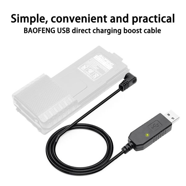 BaoFeng Walkie Talkie USB Charger Cable With Indicator Light Walkie-Talkie Ham Two Way Radio For Baofeng UV-5R UV-82 BL-5L BL-8