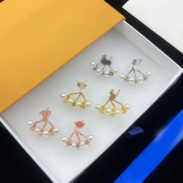 Elegant Ear Stud Designer Pearl Letter Earrings Women Gold Silver Plated Stainless Steel Ear Drop Dangle Fashion Jewerlry Wedding Party Gift High Quality Wholesale
Elegant Ear Stud Designer Pearl Letter Earrings Women Gold Silver Plated Stainless Steel Ear Drop Dangle Fashion Jewerlry Wedding Party Gift High Quality Wholesale