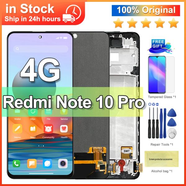 6.67" Original For Xiaomi Redmi Note 10 Pro LCD Display Touch Screen Replace For Redmi Note10Pro M2101K6G LCD Display with Frame