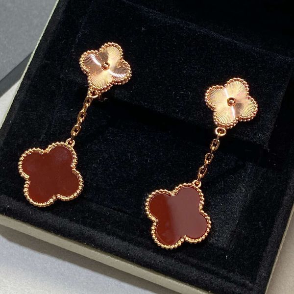 

Designer Earrings Women Ear Studs Gold-plating Senior Classic Charm New Clover Earrings Light Luxury Shiny Woman Earrings